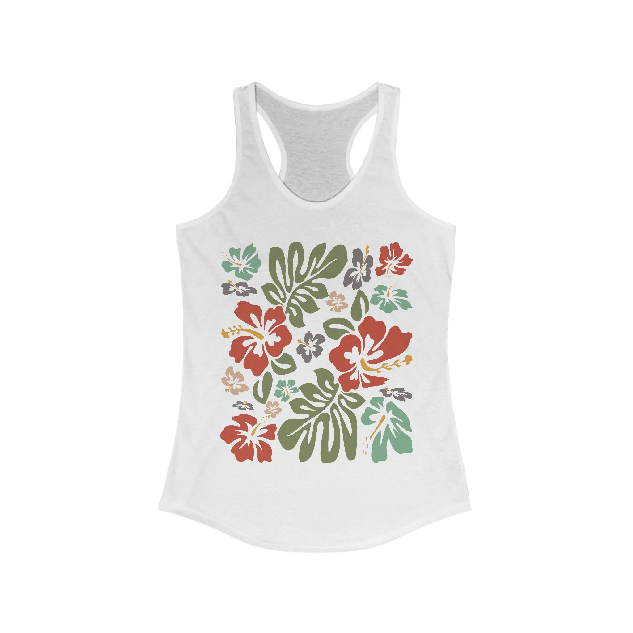 Hibiscus Tank Top, Hawaiian Shirt Women, Tropical Tank Top