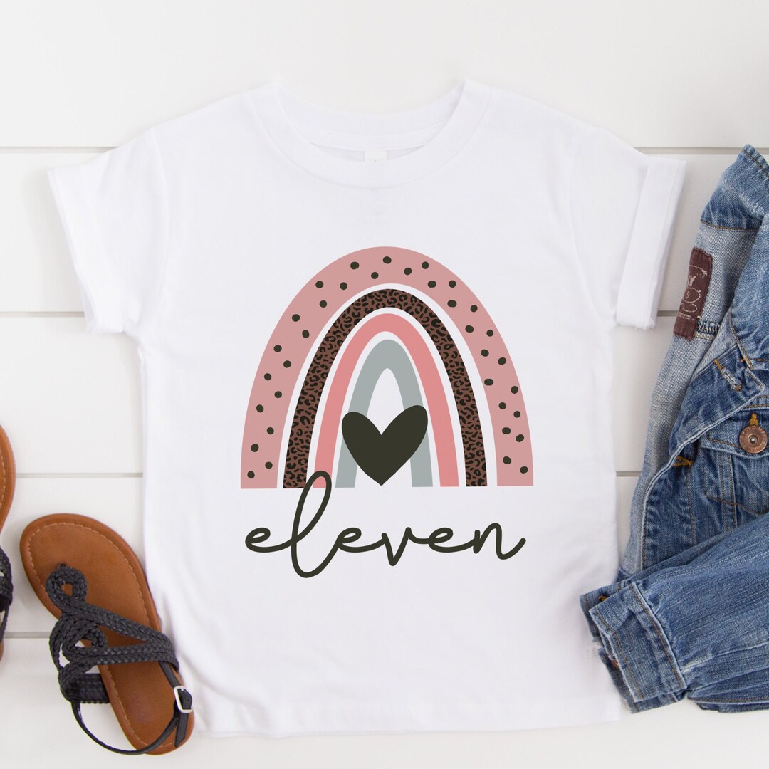 11th Birthday Shirt, Eleven Rainbow Tee, 11 Shirt, Eleven Shirt