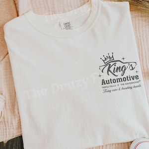 King&#39;s Automotive Ravenhood Shirt, Triple Falls Shirt, The Ravenhood Book Series Shirt, Licensed Kate Stewart Book Merch, Exodus Book Merch