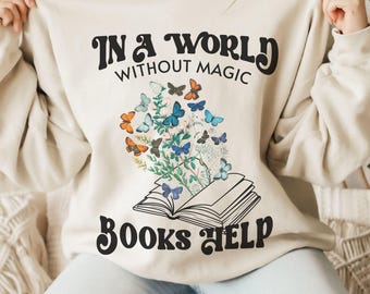 Sudadera de fantasía, sudadera de mariposa de oruga, sudadera de autocuidado, sudadera de romance, sudadera de Bookish Shops Nature Granola Girl