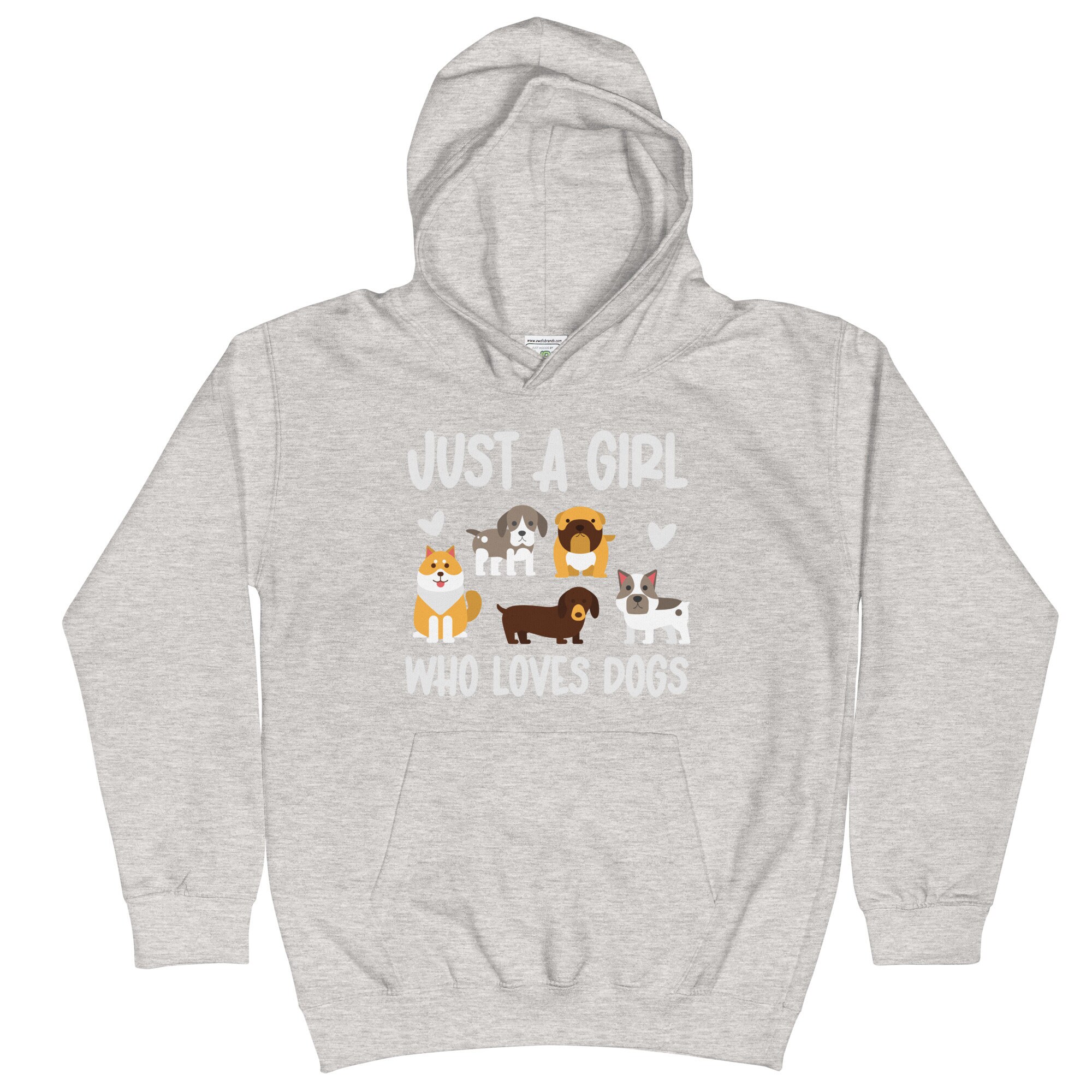Girls Hoodie, Just A Girl Who Loves Dogs, Cozy Kids Sweatshirt, Youth Dog Sweatshirt Hoodie, Dog ...