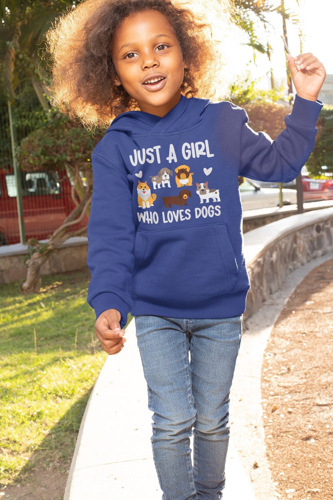 Girls Hoodie, Just A Girl Who Loves Dogs, Cozy Kids Sweatshirt, Youth Dog Sweatshirt Hoodie, Dog ...