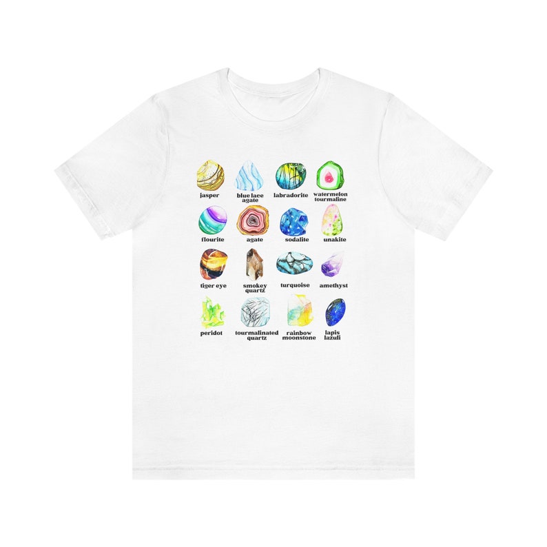 Crystal Shirt Mystieke shirt Edelsteen en Mineralen Shirt Cadeau voor rockliefhebbers Crystal Lover Gift Geologie Shirt Science Shirt Crystal Tee White