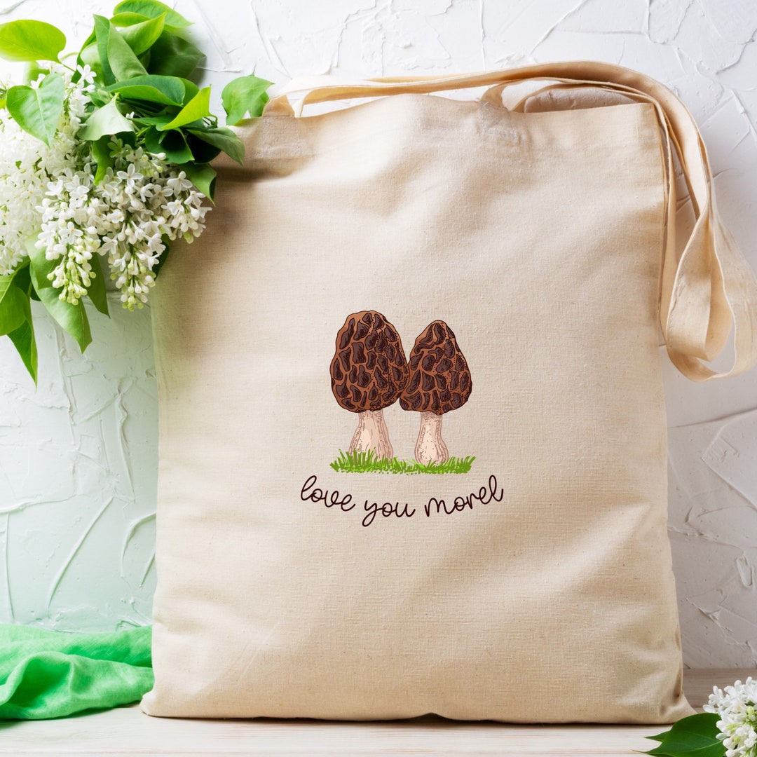 Mushroom Tote Bag Cottagecore Bag Morel Gifts Morel Tote Bag Aesthetic Tote Bag Love You Morel