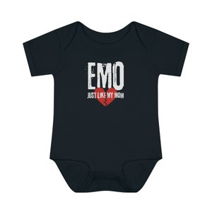 Emo Baby Clothes, Emo Aesthetic, Grunge Baby Bodysuit, Emo Like Mom, Alt Baby Bodysuit, Alternative Baby Clothes, Rock Baby Indie Clothes image 2
