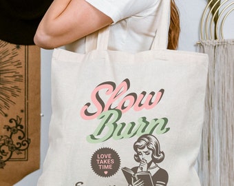 Slow Burn Book Trope Tote Bag Bookish Tote Bag Romance Reader Totebag Enemies To Lovers Dark Romance Fantasy Romance Romantasy Reading Gifts