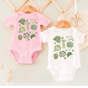 Veggie baby Bodysuit Vegetable Shirt for Baby Vegetable Bodysuit Gardening Baby Clothes CottageCore Baby Clothes Gender Neutral Baby Gift