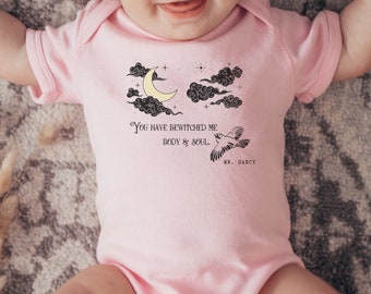 Jane Austen Baby Bodysuit, You Have Bewitched Me, Mr Darcy Quote, Bookish Baby Clothes, Academia Baby Bodysuit, Pride and Prejudice