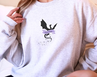 Romantasy Sweatshirt, Dragon Sweatshirt, Wyvern Sweatshirt Fantasy Romance Book Merch, Booklover Gifts Romantasy Apparel, Book Dragon Shirt