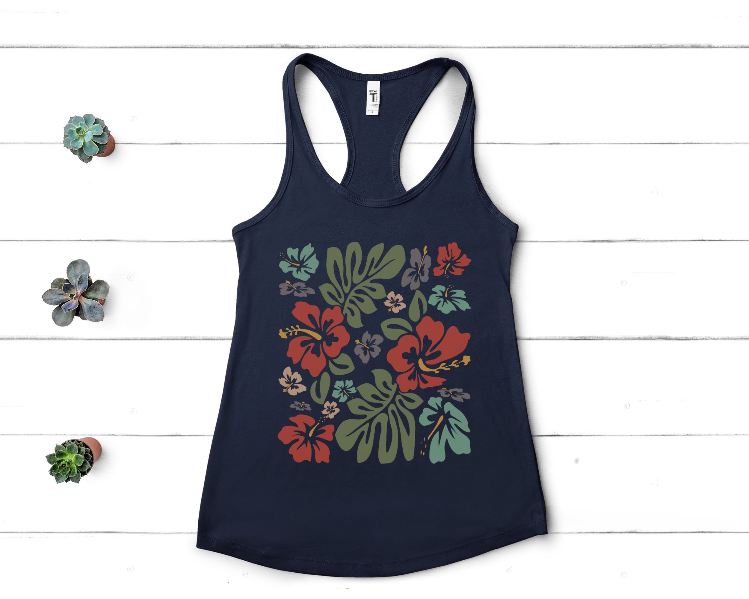 Hibiscus Tank Top, Hawaiian Shirt Women, Tropical Tank Top Hibiscus Tank Top, Hawaiian Shirt Women, Tropical Tank Top