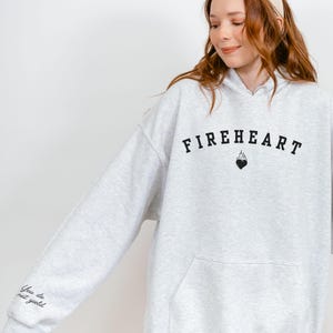 Fireheart Hoodie, You Do Not Yield Sleeve Print Licensed Sarah J Maas Merch, Throne of Glass Kingdom of Ash SJM Sweatshirt Aelin Galathynius