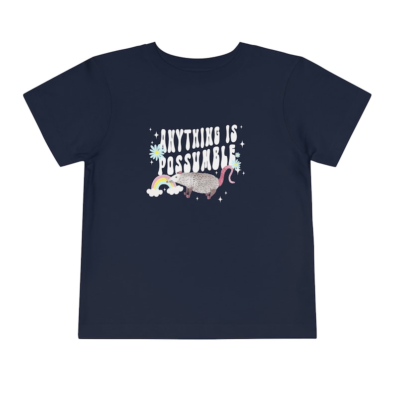 Camiseta de zarigüeya para niños Camiseta de zarigüeya para niños pequeños Regalo de zarigüeya para niños Camiseta retro de animales del arco iris para niños Camiseta positiva para niños pequeños Navy
