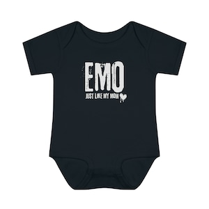 Emo Baby Clothes, Emo Aesthetic, Grunge Baby Bodysuit, Emo Like Mom, Alt Baby Bodysuit, Alternative Baby Clothes, Rock Baby Indie Clothes immagine 2