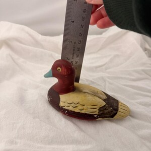 Vintage Redhead Drake Duck Figurine Ceramic Hand Painted Blue Bill Waterfowl MCM image 8