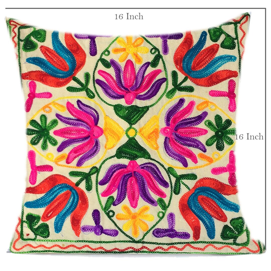 Suzani Pillow Cover Decorative Cushion Cover Embroidered Etsy