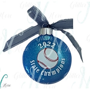 Customized 2024 State Champion Glitter Ornament