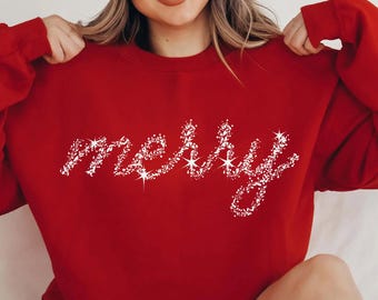 Merry Christmas Sweatshirt: Gildan Holiday Enthusiast Gift