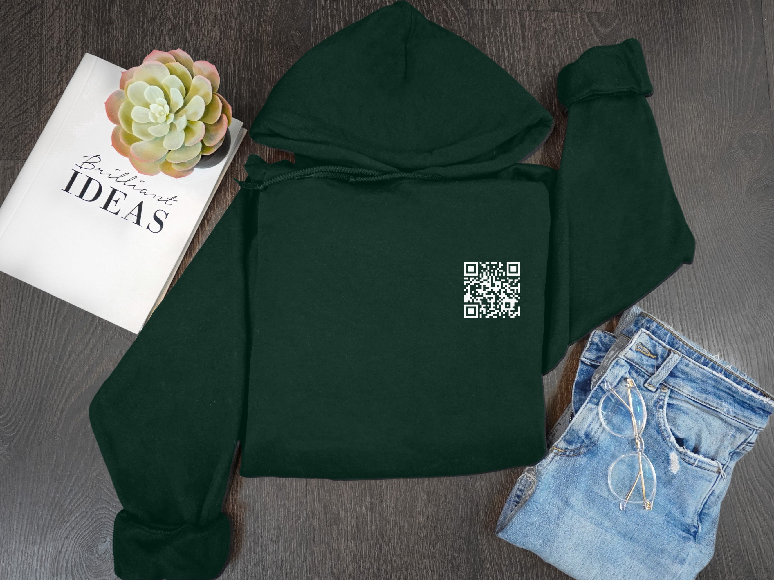 Custom QR Code Hoodie: Personalized Business Marketing - Etsy