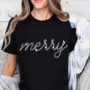 Bella Canvas Christmas T-Shirt for Holiday Lovers – &quot;merry&quot; Print – Perfect Festive Gift