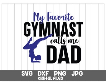 Papa gymnaste SVG : ma gymnaste préférée, transfert à repasser (téléchargement numérique)