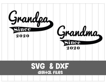 Vovô e vovó desde [ano] arquivos SVG, DXF (download digital)