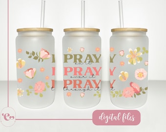 Embalagem de vidro com flores inspiradoras: versículo da Bíblia PNG (download digital)