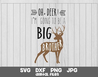 Großer Bruder Hirsch SVG: Bügelbild, Sublimation PNG JPG (Digitaler Download)