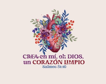 Crea en mi oh Deus, um coração límpido Salmos 51 10 png Coração floral