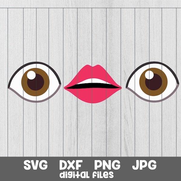 Eyes Mouth tiktok face svg, eyes emoji mouth emoji svg vector files, face tiktok mouth and eyes tiktok svg commercial use