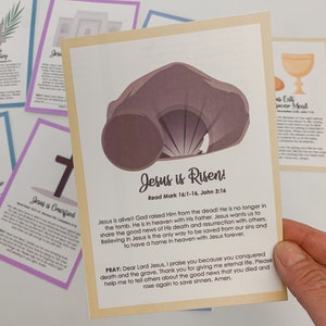 Druckbare Countdown bis Ostern Jesus letzte Woche Karte Christliche Bibel Ostern Bibel Aktivitäten Geschichten für Kinder Devotional für Kinder Bibel Geschichte