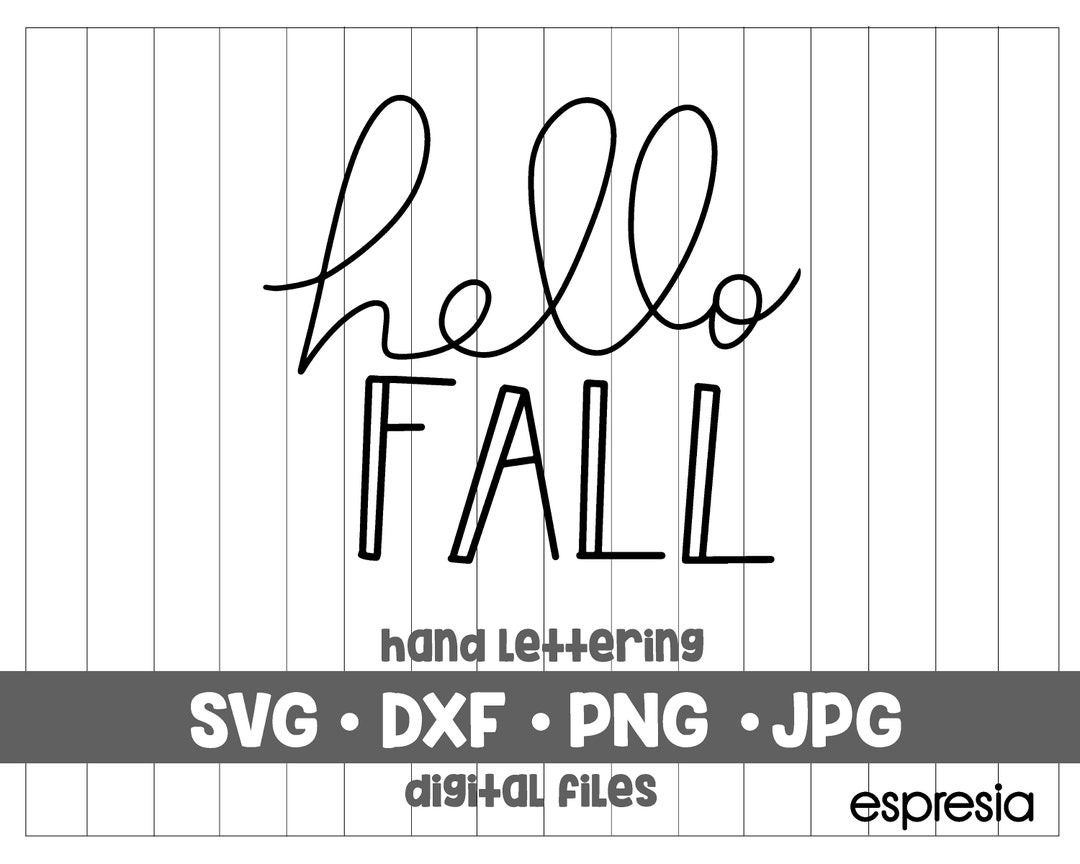 Fall Lettering Svg Hello fall svg hand lettering svg cut files hello fall svg - Etsy Portugal