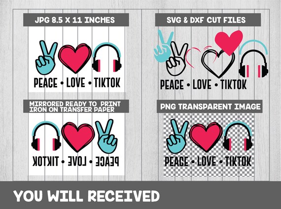 Download Peace Love Tiktok Svg Peace Love Tiktok Headphones Sublimation Etsy