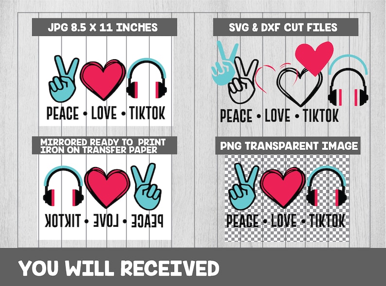 Free Free 172 Peace Love Tik Tok Svg Free SVG PNG EPS DXF File