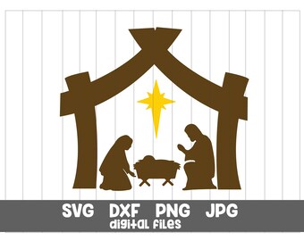 Natività SVG: file di taglio per il Natale cristiano (download digitale)