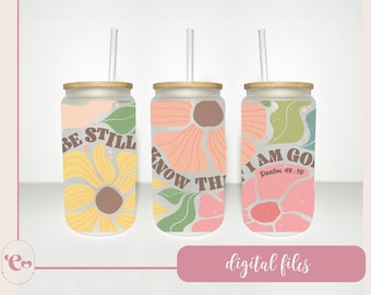 Inspirational Bible Verse Glass Can Wrap SVG PNG (Digital Download)