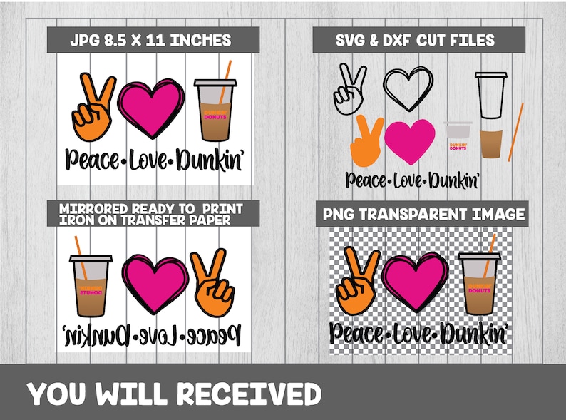 Download Peace love Dunkin svg Dunkin Donuts svg coffee svg peace | Etsy