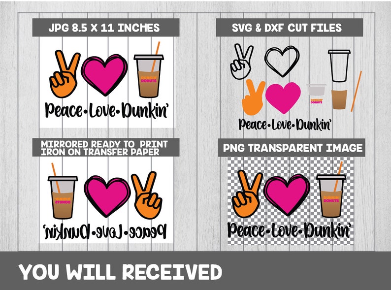 Download Peace love Dunkin svg Dunkin Donuts svg coffee svg peace | Etsy