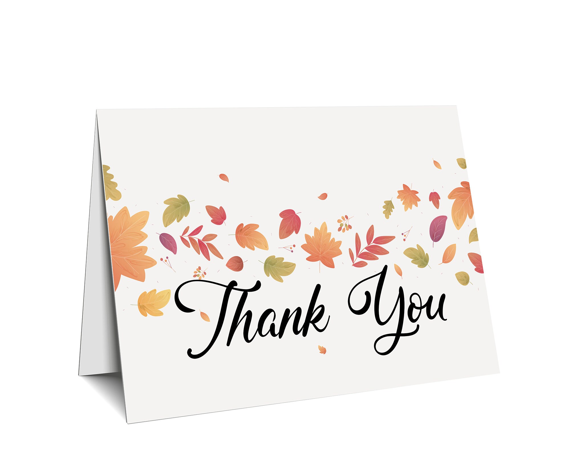 Printable Thanksgiving Thank You Card: Autumn Leaves (digital Download ...