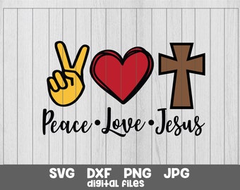 Paz, Amor, Jesus SVG: Imagens Cristãs para Passar a Ferro (Arquivos Digitais)