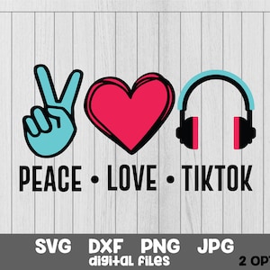 Download Peace Love TikTok SVG Peace love tiktok headphones ...