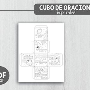 Cubo de oración para niños en español, cubo de oración actividad para niños, actividades cristianas, Biblia, Orar, cubo de oración, educación en el hogar, niños de la iglesia