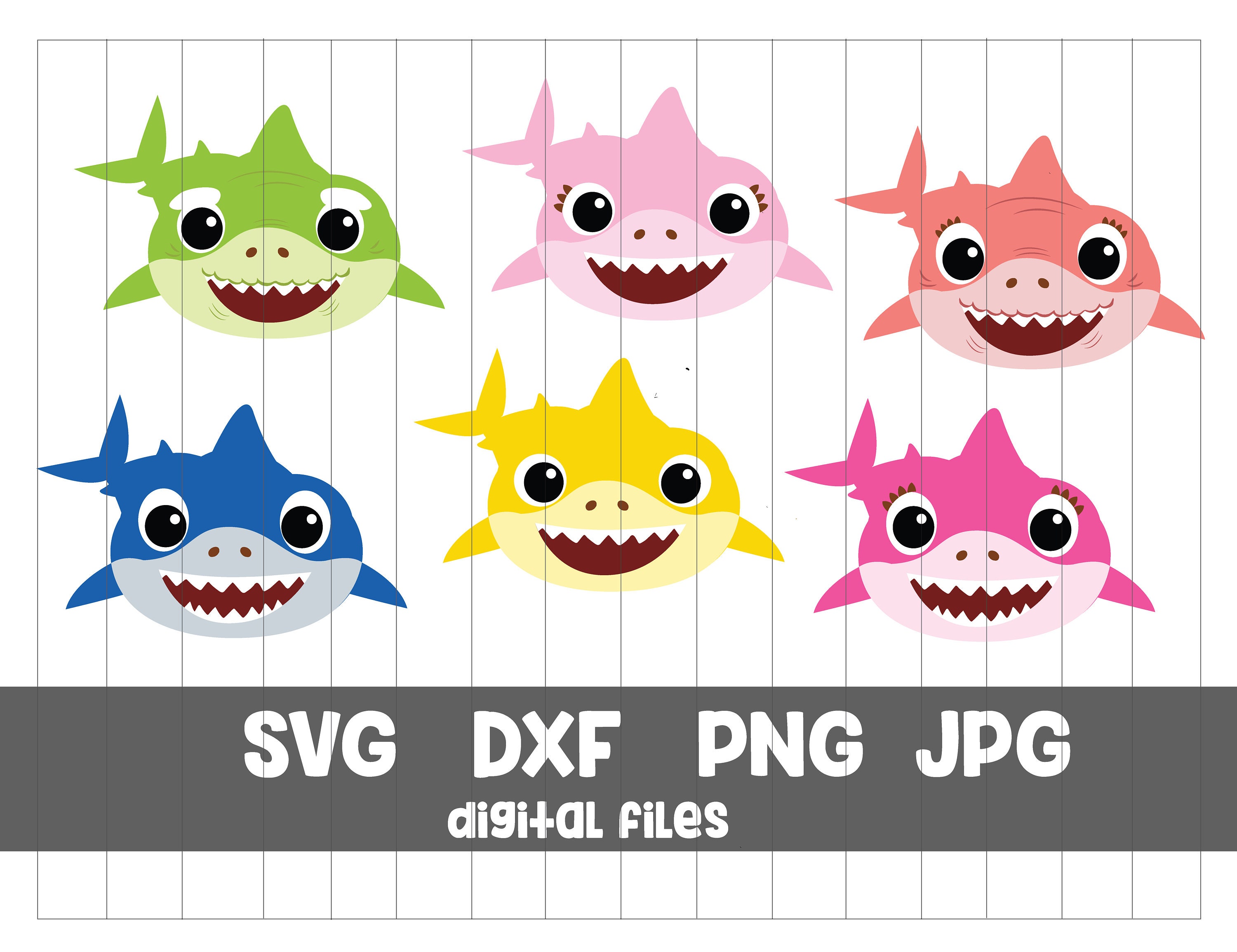 Baby Shark Svg Baby Shark Clipart Family Shark Png Family Etsy