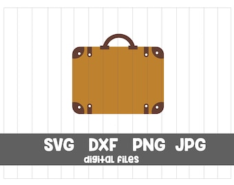 Vintage Koffer SVG: Reise Clipart, PNG JPG (Digitale Dateien)