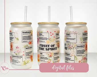 Embalagem de vidro com a frase "Fruit of the Spirit": Versículo bíblico inspirador (PNG, SVG)