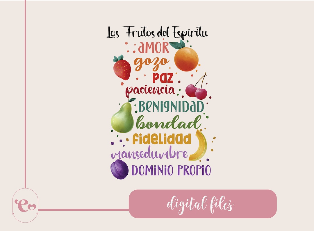 Fruits of the Spirit SVG PNG: Bible Verse Christian Design (digital ...
