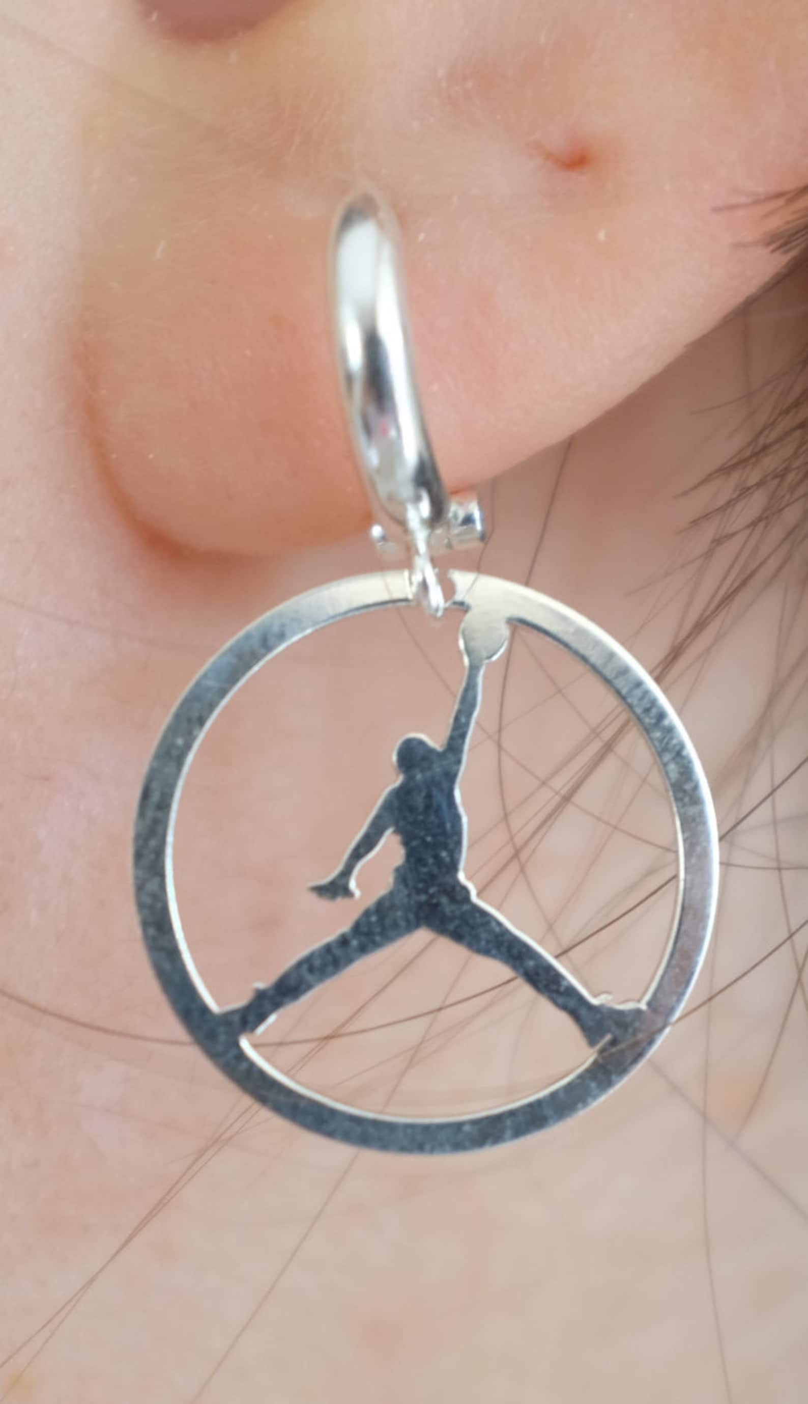 Nike Michael Jordan Jumpman Basketball Stud Earrings 925 Etsy