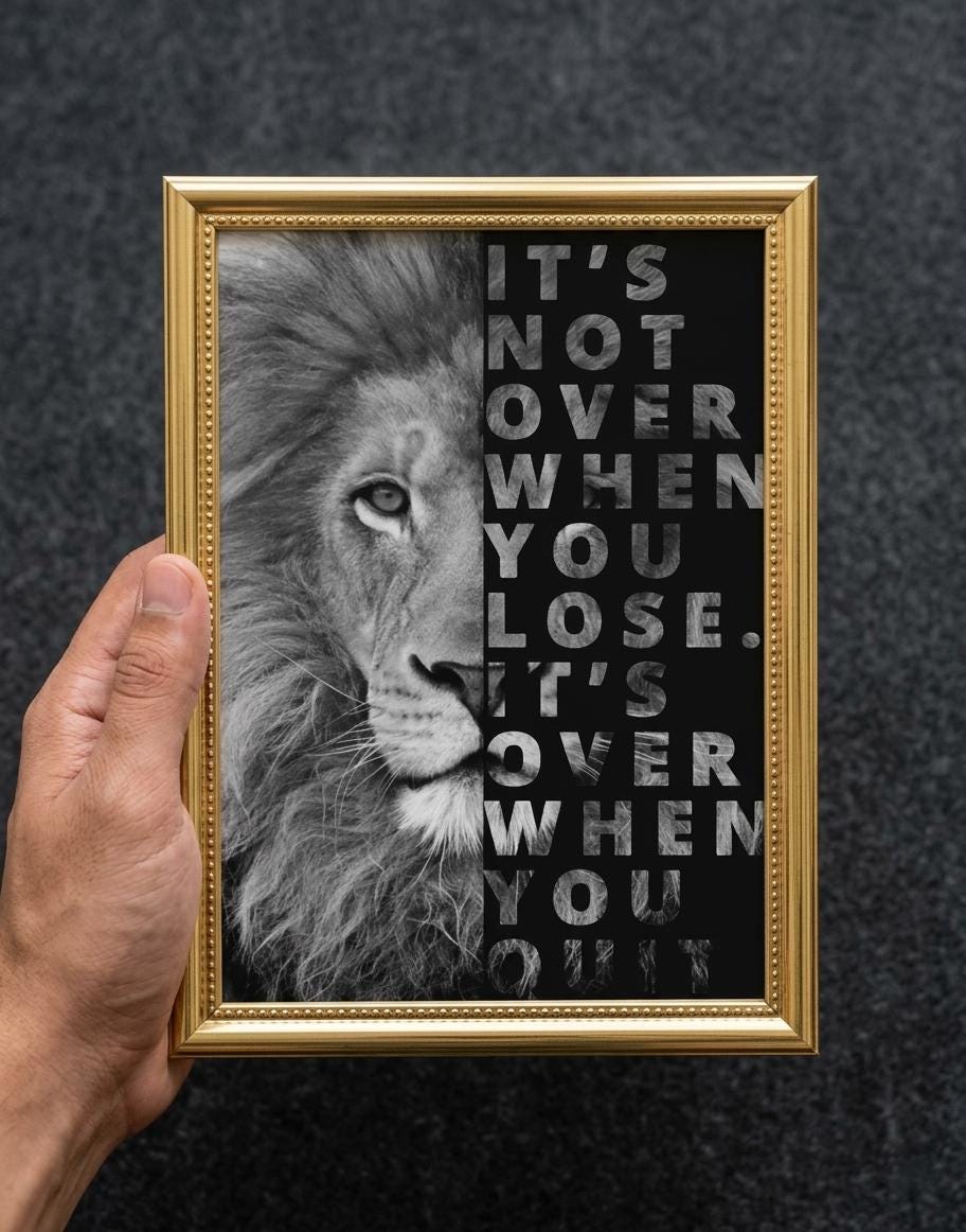 Lion Inspirational Quote Art Print: Motivational Wall Decor