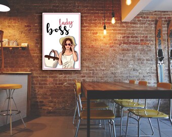 Wall Art: Lady Printable Digital Prints Entrepreneur