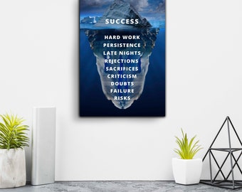 Wall Art: Success Hard Work Persistence, Motivational, Printable Art, Instant Download, Click to Shop Now!