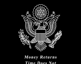 Travel Money Returns Time Does Not | Passport Wall Art | Large Canvas Wall Art | Black & White